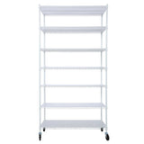 7 Tier Metal Wire Shelving Unit, 2450lbs Heavy Duty Adjustable Storage Rack with Wheels & W465142134