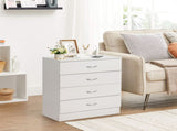 PB Wood Simple 4-Drawer Nightstand Dresser with USB Ports & Outlet, White 52546422