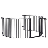 150" Adjustable Safety 6 Panels Play Yard Metal Doorways Fireplace Fence Christmas Tree Fence W206P150112