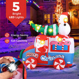 6ft Inflatable Santa Car - 5 LED Lights, IP44 Waterproof, Quick Self-Inflation, Festive Decor 35069235