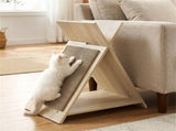 Multi-Functional Cat Scratcher - 18.5"x12"x21", Scratching Surface, Tunnel & Wooden Lounge 22813300