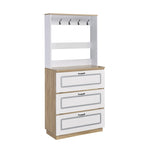 ZUN Light Oak and White Shoe Cabinet with Drop Down Drawer B062P189216