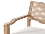 Farmhouse Dining Chairs Set of 2, Upholstered Kitchen Chairs Wooden Side Armchair with rattan N762P411406D
