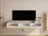 Floating TV Stand Wall Mounted with 16 Color LEDs,67" Modern TV Stand, Floating TV Cabinet W1321P307882