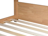Twin Over Twin House Floor Bed with Headboards, Footboards and Guardrails, Ladder, Rubber Wood W504P227942
