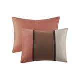 7 Piece Faux Suede Comforter Set Coral King B03596818