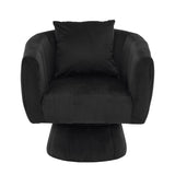 ZUN 360&deg; Swivel Accent Chair, Modern Velvet Fabric Living Room Armchair with Fluffy Cushions, Comfy Wide 27780412