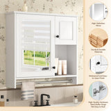 30'' Bathroom Wall Cabinet with Mirror, Wall Mounted Medicine Cabinet with 2 Shelves, Mirrored Door N710P254957K