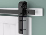 40" Bi-Folding Sliding Barn Door Hardware Kit for 2 Doors,Smoothly&Quietly,Black Track J Shape 89494323