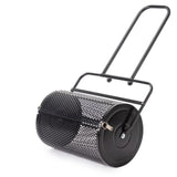 24 inch Compost Spreader for Lawn, Garden Peat Moss Roller with Double Side Latches, Powder Coated 66375361
