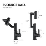 Bathroom Sink Faucet with Spray Function Temperature Display for Anti-Skid Switch Hot & Cold W121765120