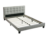 Contemporary 1pc Full Size Bed Grey Polyfiber Tufted Headboard Platform Bedframe Bedroom Furniture B011P243666