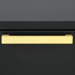 ZUN Black and Gold 2-Drawer Rectangular Nightstand B062P145592
