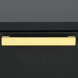 Black and Gold 2-Drawer Rectangular Nightstand B062P145592