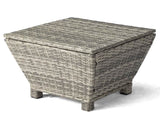 Outdoor PE Wicker Side Table with Storage, Small Patio Storage Bin Container for Hose Cushion Towel, 15727774