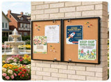 Outdoor Lockable Cork Bulletin Board, Aluminum Framed Enclosed Notice Display Case with Shatterproof 08178961