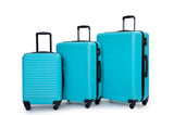 3 Piece Luggage Sets ABS Lightweight Suitcase with Two Hooks, Spinner Wheels, TSA Lock, 41310165