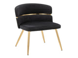 Dining Chair in Gold Metal and Black Velvet - Set of 2 B202P223458
