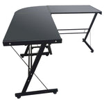 ZUN L-Shaped Durable Stalinite Splicing Computer Desk 402C Black 77159761