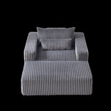 75-Inch Corduroy Sponge Sofa Lounge Chair with Removable footrest,No Assembly Required,Fluffy Modern W834P206097
