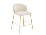 Kira Indoor Upholstered Bar Stool, Beige Fabric with Metal Frame, Set of 2 N775P263305B