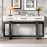 U_STYLE Elegant Console Table with Three Drawers, Extra Long Entryway Table for Entryway, Hallway, N711P175776M