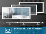Bright LED Bathroom Mirror 32" x 24" Front Light, 5 Mins Defog, Full HD Reflected, 3 Colors 56378968