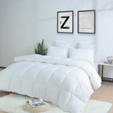 ZUN Feather Down Comforter with 100% Cotton Shell for Bedroom All Season 62210630