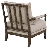 Beige and Natural Removable Back Accent Chair B062P145434