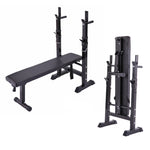 ZUN Adjustable Folding Multifunctional Workout Station Adjustable Workout Bench with Squat Rack - balck W2181P151926