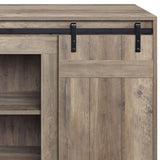Grey Washed TV Stand with 2 Sliding Barn Doors B062P209411