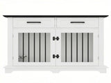 44.48" Large Dog Crate Furniture, Indoor Wooden Dog Kennel End Table with 2 Storage Drawers and 31820868