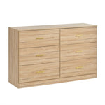 ZUN Modern Natural 6-Drawer Dresser for Bedroom - Ample Storage Wide Chest of Drawers, Sturdy & Safe W1785P178138