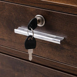 Salon Station, Hair Styling Station with Drawers, Cabinet and Hair Dryer Holders, Rustic Brown W2181P156761