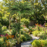 5FT Tall Artificial Plant Fake Potted Willow Tree Faux Green Silk Black Potted Plant for Indoor Home 04716653