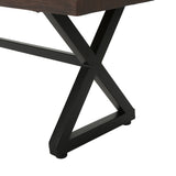 Outdoor Aluminum Dining Bench with Steel Frame, Brown / Black 61625.00BBRNMP1