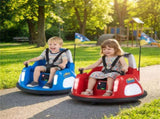 Red 5-Point Seat Belt Kids Bumper Car with Flashing Lights & Music, Safe 0.7-1.2 MPH Ride-On Toy for 52136886