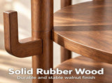 Coat Rack Freestanding, Solid Wood Rotary Coat Rack with 3 Storage Shelves & 9 Hooks, Coat Tree for W3204P577705