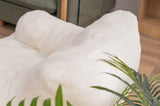 010-Soft Teddy Fabric Tufted Foam Bean Bag Chair With Teddy Fabric Ivory White W52741087