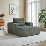 62.5-Inch Corduroy Sponge Sofa Lounge Chair,No Assembly Required,Fluffy Modern Sleeper Chair for W834P206044