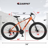 ZUN S26109 Elecony 26 Inch Fat Tire Bike Adult/Youth Full Shimano 21 Speed Mountain Bike, Dual Disc W709P156169