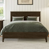 Modern Solid Wood Queen Size Platform Bed with Sturdy Wooden Slats Support,No Box Spring Needed, N701P301000E