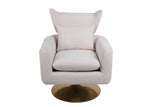 Classic Mid-Century 360-degree Swivel Accent Chair, Beige Linen W1361104580