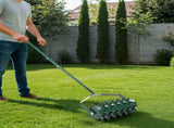 18in Lawn Aerator, Heavy Duty Rolling Aerator Lawn Tool, Manual Lawn Aerator Yard Aerator 00560930