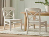 Harola Cross-back Dining Side Chairs in Set of 2, Smoky White Finish T2574P164579