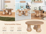24" Round Mahogany Accent Table - Solid Wood, 110lbs Capacity, Indoor/Outdoor Use, Natural 66216560