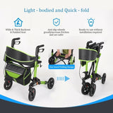 Rollator Walker for Seniors, Lightweight Foldable All Terrain Rolling Walker with seat, Aluminum T3815P363146
