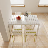Summer - 4-Pack Modern Striped Color Block Chairs - Waterproof PP Seat & Sturdy Metal Legs, W3450P322877