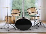 Full Size Adult Drum Set 5-Piece Champagne with Bass Drum, two Tom Drum, Snare Drum, Floor Tom, 16" 20420021