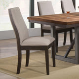 Taupe and Espresso Upholstered Dining Chair B062P153678